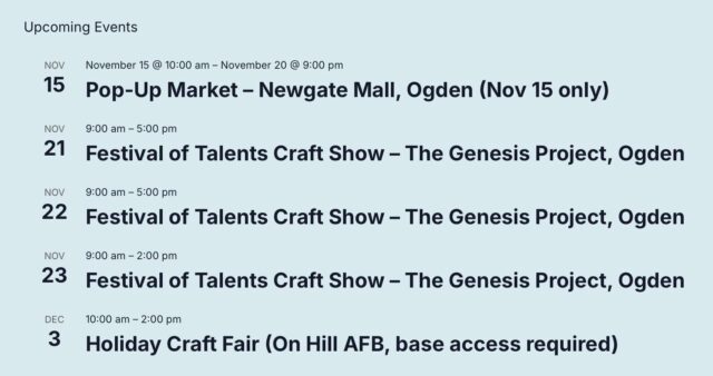 Local peeps, I have a list of upcoming sales booth locations on my website now, www.utah-astro.com. The next one is this Saturday!