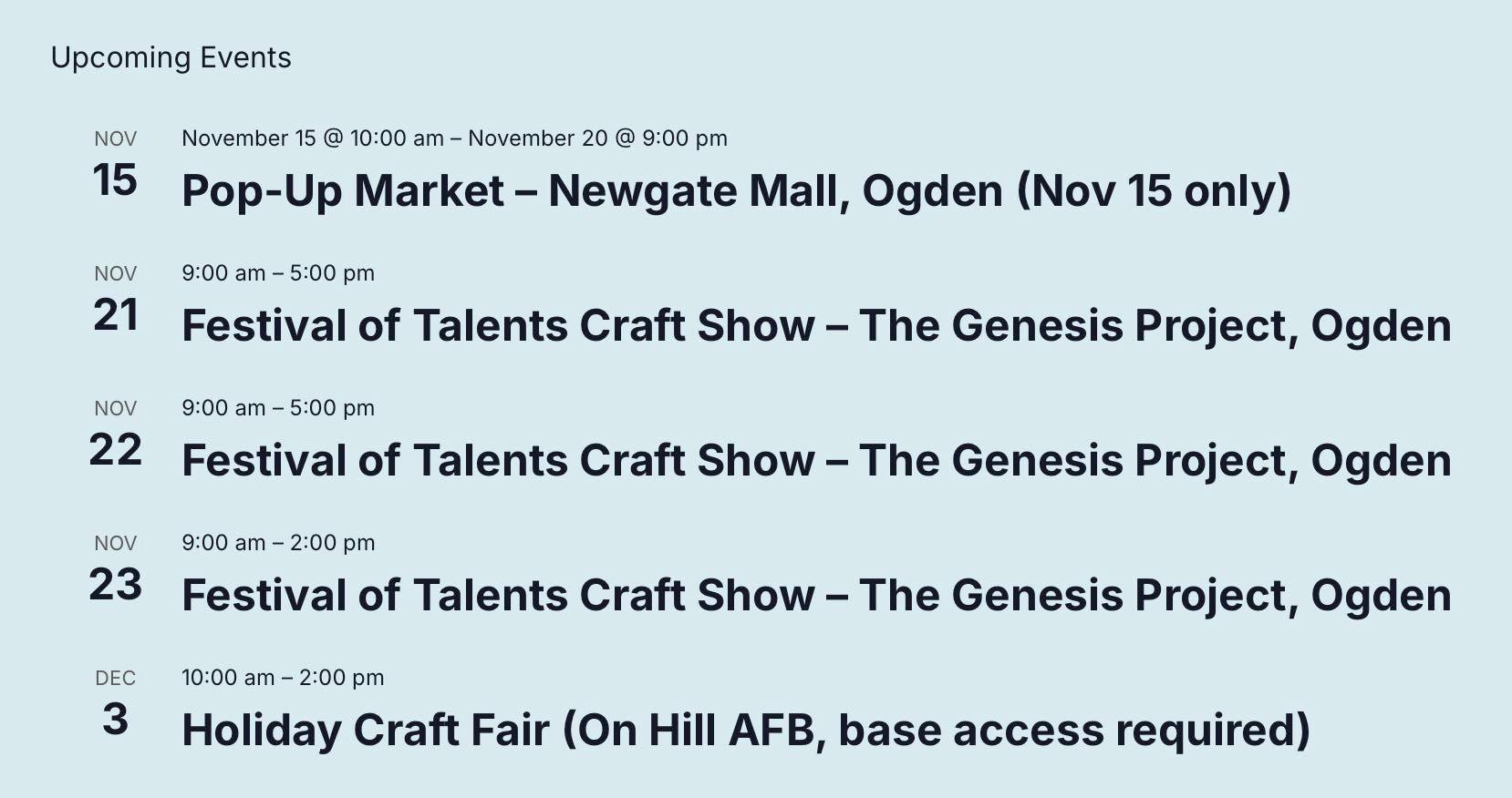 Local peeps, I have a list of upcoming sales booth locations on my website now, www.utah-astro.com. The next one is this Saturday!