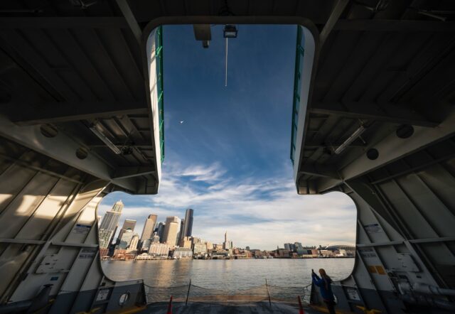 Snagged a couple of shots of the #wsferries Tacoma landing in Seattle as I drove through yesterday on my way back to Utah. Ever since I saw how nicely the opening frames the background, I’ve been wanting to get a shot like this. Thank you @venuslaowa for making the excellent full frame AF 10mm f/2.8 so I could make these shots.