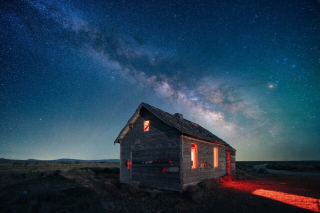 Went out Friday night (really, Saturday morning) to photograph a cool abandoned building Tom Sorensen found just south of where that monstrous data center in Box Elder is supposed to go in. Tom, Benjamin Sant, and I all went out there. I threw some Aputure MC light pucks on stands to light the interior (it was creepy as hell in there, especially with rodents I could hear but not see scurrying about), and grabbed a shot with moonlight to light the exterior. The foreground is 18 x 30-second exposures, and the sky is 78 x 30-second exposures. All at f/2.8, ISO 1600, using a Sony A7 IV camera and Sony 14mm f/1.8 GM lens. The second image adds two more sky exposures where we had either extremely bright or extremely long meteor show up. I’m still debating which I like more. The third image is a screen shot of a deep sky target i started imaging the same night, and the fourth is BTS, shot on my Sony A6700 camera and Sigma 17-40mm f/1.8 lens.